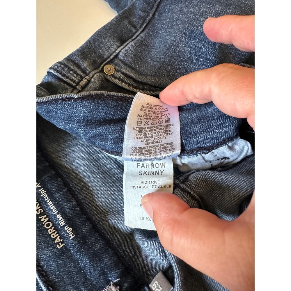 DL1961 Farrow Skinny High Rise Instasculpt Ankle Jeans in Dark Wash | Size 29 - Picture 5 of 8